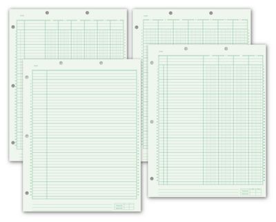 8 1/2 x 11 Ring Book Columnar Work Sheet Pads