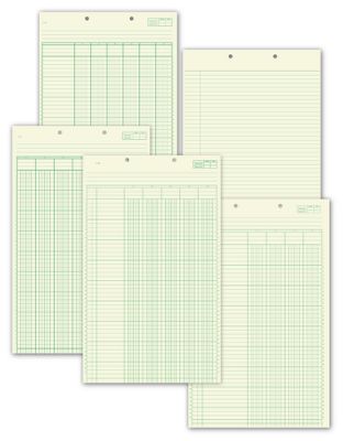 8 1/2 x 14 Buff Columnar Work Sheets