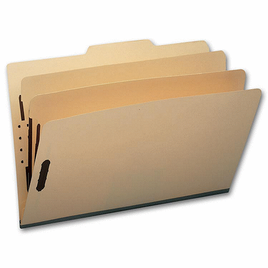 Top Tab Double Divider Manila Folder, 15 pt, Multi Fastener - Office and Business Supplies Online - Ipayo.com