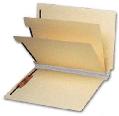 End Tab Double Divider Manila Folder, 18 pt, Multi-Fastener - Office and Business Supplies Online - Ipayo.com
