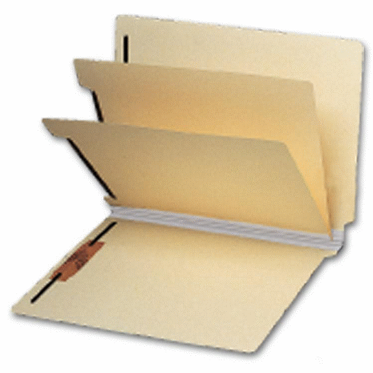 End Tab Double Divider Manila Folder, 18 pt, Multi-Fastener - Office and Business Supplies Online - Ipayo.com