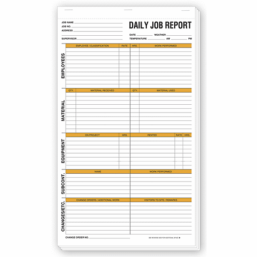 Daily Job Report Forms - Office and Business Supplies Online - Ipayo.com