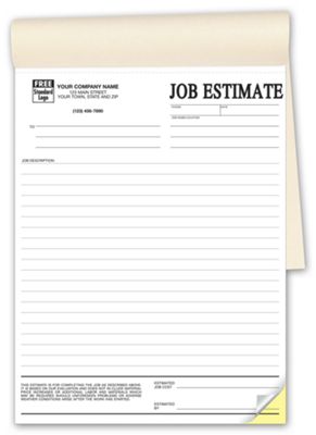 8 1/2 x 11 Job Estimates – Booked