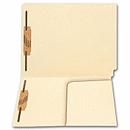 9 1/2 x 12 1/4 End Tab Half Pocket Manila Folder, 11 pt, Two Fastener