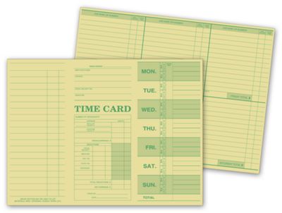 Weekly Time Card, Tag Stock