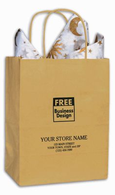 Kraft Paper Shoppers Cub, 8 1/4 x 4 1/4 x 10 3/4