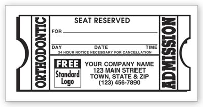 2 x 4 Orthodontic Dental Appointment Card, Imprinted