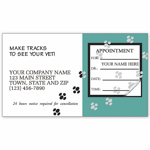 Veterinary Appointment Cards, Paws Design - Office and Business Supplies Online - Ipayo.com