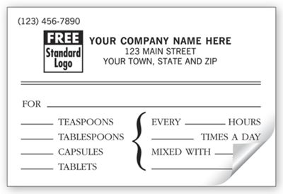 2 x 3 Veterinary Instruction Labels, Pressure Sensitive