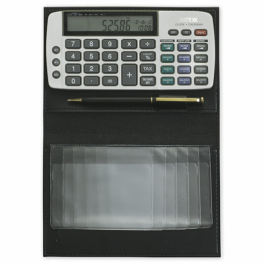 Large Cover Datexx Checkbook Calculator - Office and Business Supplies Online - Ipayo.com