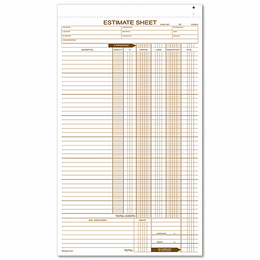 Estimate Sheets - Office and Business Supplies Online - Ipayo.com