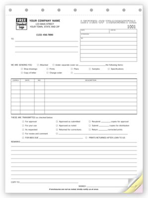8 1/2 x 11 Letters of Transmittal – Classic
