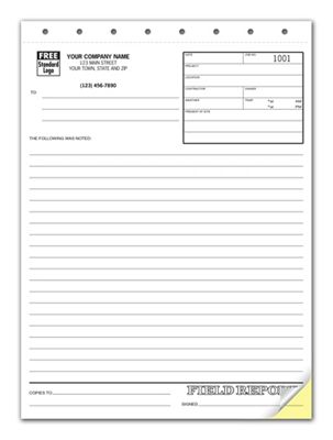 8 1/2 x 11 Field Reports