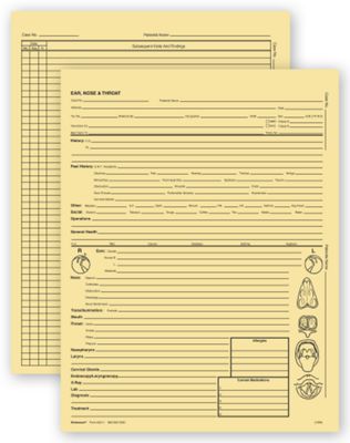 8 1/4 x 10 3/4 Ear, Nose, & Throat Specialty Exam Records, Letter Style