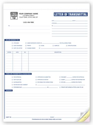 8 1/2 x 11 Letters of Transmittal – Classic