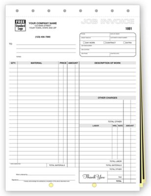 8 1/2 x 11 Work Orders, Carbon, Large Format