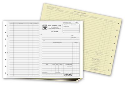 11 x 8 1/2 Work Orders – Side-Stub with Carbons