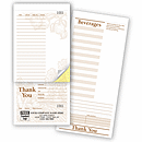 Take orders quickly! Sized to fit in apron or uniform pocket, these guest checks are great for parties of all sizes. Plenty of space for server, table number, order details, more. Pre-printed back.