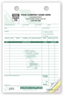 5 1/2 x 8 1/2 Garden Supply Register Forms – Large
