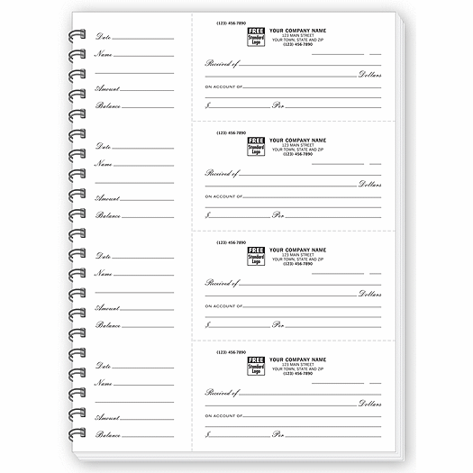 4-To-Page Unnumbered Receipt Books with Stub - Office and Business Supplies Online - Ipayo.com
