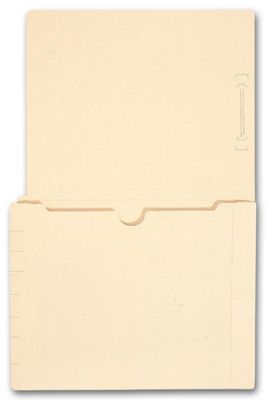 End Tab Full Pocket Manila Folder, 11 pt, No Fastener