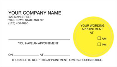 2 X 3 1/2 Peel and Stick Appointment Card, Imprinted