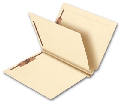 9 1/2 X 12 1/4 End Tab Single Divider Manila Folder, 14 pt, Multi-Fastener