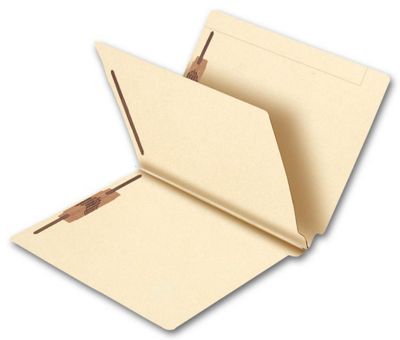 End Tab Single Divider Manila Folder, 14 pt, Multi-Fastener