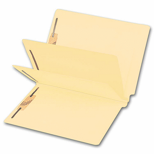 End Tab Double Divider Manila Folder, 14 pt, Multi-Fastener - Office and Business Supplies Online - Ipayo.com
