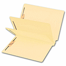 9 1/2 X 12 1/4 End Tab Double Divider Manila Folder, 14 pt, Multi-Fastener