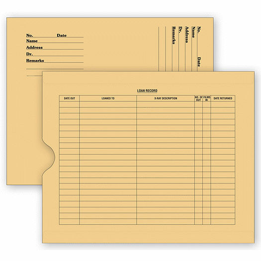 X - Ray File Pocket Envelopes, 32 lb. Kraft, Pre-Printed - Office and Business Supplies Online - Ipayo.com