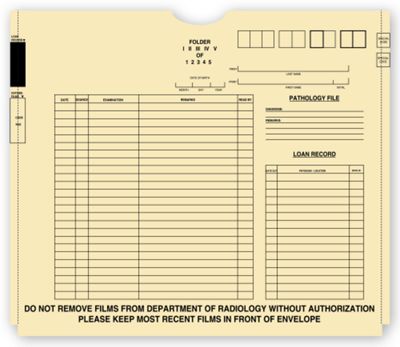 14 1/2 X 18 1/4 X – Ray File Pockets, Manila, 1  Expansion, 11 pt, Pre Print