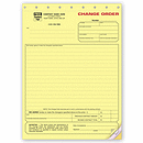 Change Order Form - Contractors - Yellow Carbonless