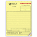 8 1/2 x 11 Change Order Form – Contractors – Yellow Carbonless