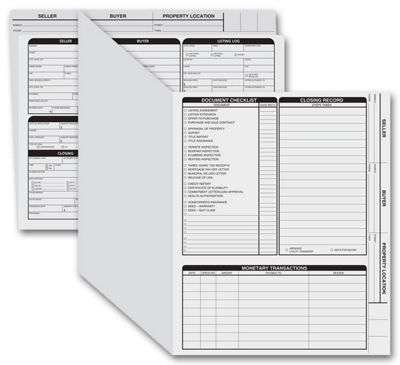 Real Estate Folder, Right Panel List, Letter Size, Gray