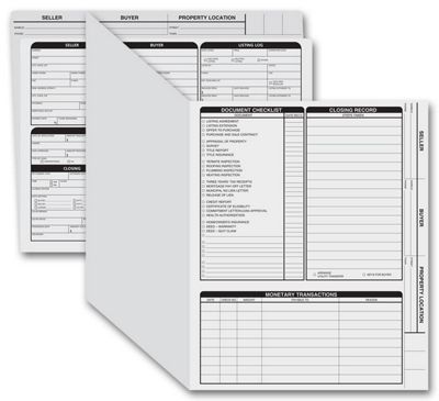 11 3/4 x 9 5/8 Real Estate Folder, Right Panel List, Letter Size, Gray