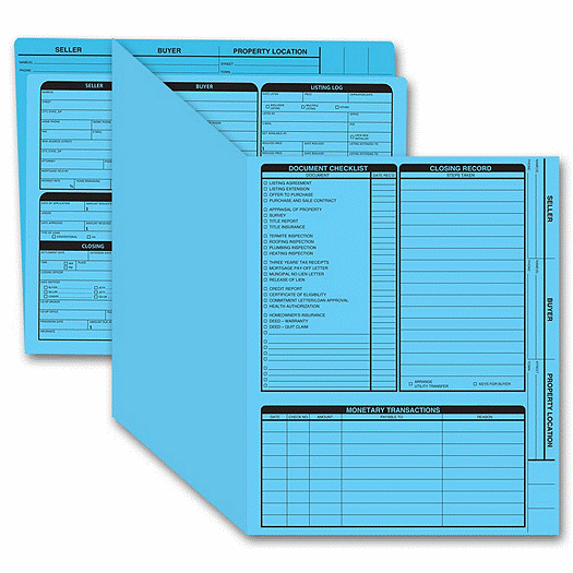 Real Estate Folder, Right Panel List, Letter Size, Blue - Office and Business Supplies Online - Ipayo.com