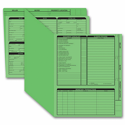 Real Estate Folder, Right Panel List, Letter Size, Green - Office and Business Supplies Online - Ipayo.com