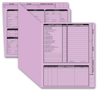 Real Estate Forms on Real Estate Folder  Right Panel List  Letter Size  Lavender