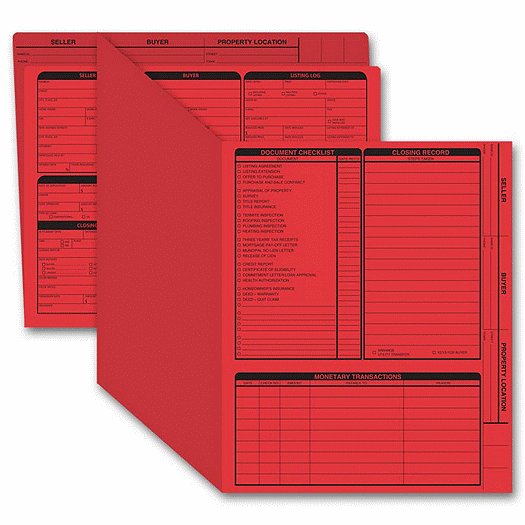 Real Estate Folder, Right Panel List, Letter Size, Red - Office and Business Supplies Online - Ipayo.com