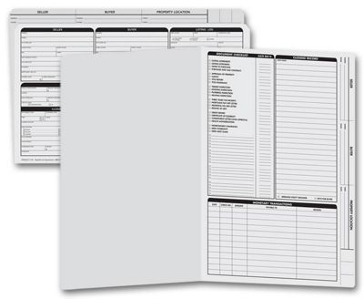 Real Estate Folder, Right Panel List, Legal Size, Gray