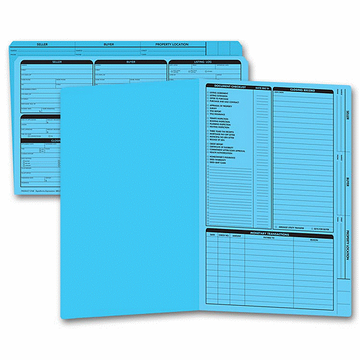 Real Estate Folder, Right Panel List, Legal Size, Blue - Office and Business Supplies Online - Ipayo.com