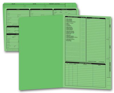 Real Estate Folder, Right Panel List, Legal Size, Green