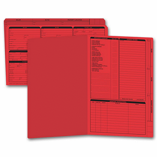 Real Estate Folder, Right Panel List, Legal Size, Red - Office and Business Supplies Online - Ipayo.com