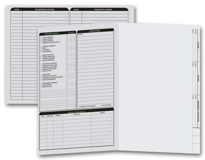 Real Estate Folder, Left Panel List, Letter Size, Gray