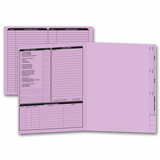 Real Estate Folder, Left Panel List, Letter Size, Lavender - Office and Business Supplies Online - Ipayo.com