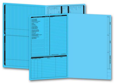 14 3/4 x 9 3/4 Real Estate Folder, Left Panel List, Legal Size, Blue
