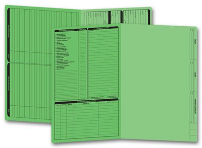 14 3/4 x 9 3/4 Real Estate Folder, Left Panel List, Legal Size, Green