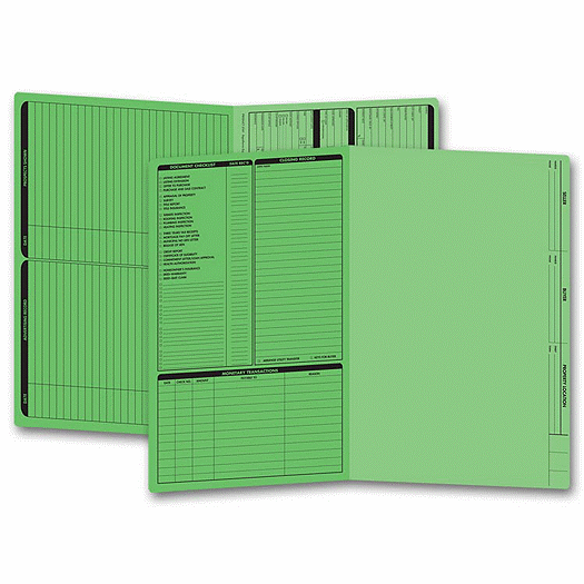 Real Estate Folder, Left Panel List, Legal Size, Green
