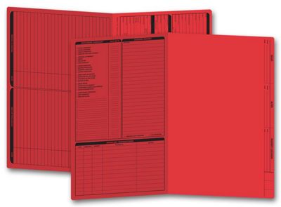 14 3/4 x 9 3/4 Real Estate Folder, Left Panel List, Legal Size, Red